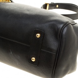 Pre Owned Marc Jacobs Black Leather Stam Satchel