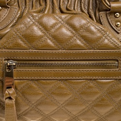Pre Owned Marc Jacobs Khaki Quilted Leather Stam Shoulder Bag