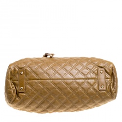 Pre Owned Marc Jacobs Khaki Quilted Leather Stam Shoulder Bag
