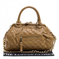 Pre Owned Marc Jacobs Khaki Quilted Leather Stam Shoulder Bag