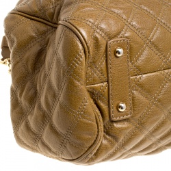Pre Owned Marc Jacobs Khaki Quilted Leather Stam Shoulder Bag