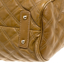 Pre Owned Marc Jacobs Khaki Quilted Leather Stam Shoulder Bag