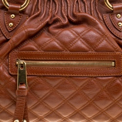 Pre Owned Marc Jacobs Cognac Quilted Leather Stam Shoulder Bag