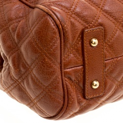 Pre Owned Marc Jacobs Cognac Quilted Leather Stam Shoulder Bag