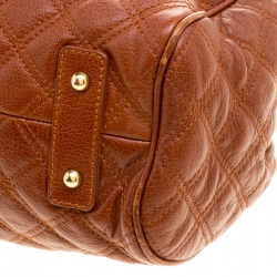 Pre Owned Marc Jacobs Cognac Quilted Leather Stam Shoulder Bag