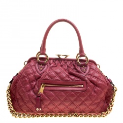 Pre Owned Marc Jacobs Pink Quilted Leather Stam Shoulder Bag