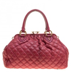 Pre Owned Marc Jacobs Pink Quilted Leather Stam Shoulder Bag