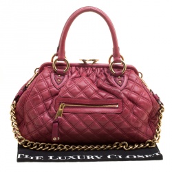 Pre Owned Marc Jacobs Pink Quilted Leather Stam Shoulder Bag