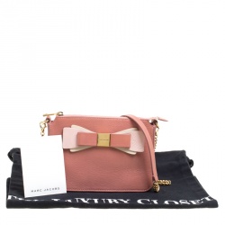 Pre Owned Marc Jacobs Bubble Gum Pink Leather Bow Chain Crossbody Bag
