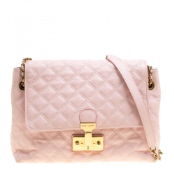 Pre Owned Marc Jacobs Pink Quilted Leather Baroque Shoulder Bag
