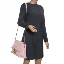 Pre Owned Marc Jacobs Pink Quilted Leather Baroque Shoulder Bag