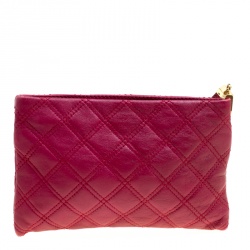 Marc Jacobs Red Quilted Leather Wristlet Clutch