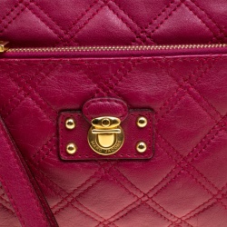 Marc Jacobs Red Quilted Leather Wristlet Clutch