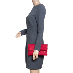 Pre Owned Marc Jacobs Red Quilted Leather Eugenie Clutch