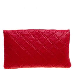 Pre Owned Marc Jacobs Red Quilted Leather Eugenie Clutch