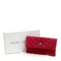 Pre Owned Marc Jacobs Red Quilted Leather Eugenie Clutch
