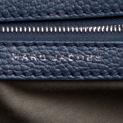 Pre Owned Marc Jacobs Dark Blue Quilted Patent Leather Stam Top Handle Shoulder Bag