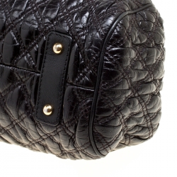 Marc Jacobs Black Quilted Leather Stam Top Handle Bag