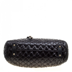 Marc Jacobs Black Quilted Leather Stam Top Handle Bag