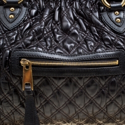 Marc Jacobs Black Quilted Leather Stam Top Handle Bag