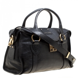 Marc Jacobs Black Leather Wellington Fulton Top Handle Bag