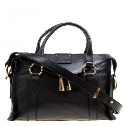Marc Jacobs Black Leather Wellington Fulton Top Handle Bag