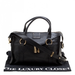 Marc Jacobs Black Leather Wellington Fulton Top Handle Bag
