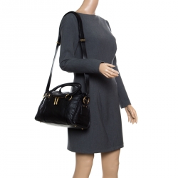Marc Jacobs Black Leather Wellington Fulton Top Handle Bag