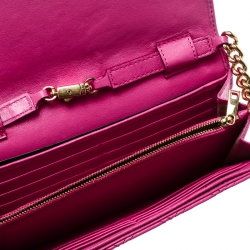 Pre Owned Marc Jacobs Pink Quilted Leather Crossbody Bag