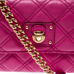 Pre Owned Marc Jacobs Pink Quilted Leather Crossbody Bag