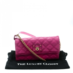 Pre Owned Marc Jacobs Pink Quilted Leather Crossbody Bag