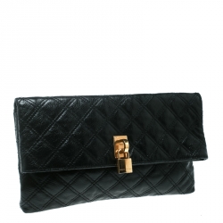 Pre Owned Marc Jacobs Black Quilted Leather Eugenie Clutch