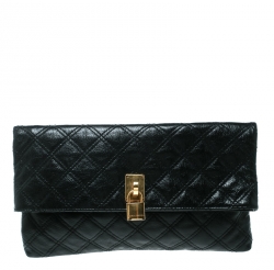 Pre Owned Marc Jacobs Black Quilted Leather Eugenie Clutch