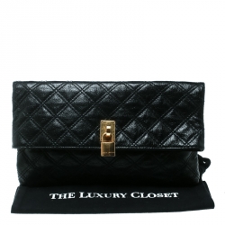 Pre Owned Marc Jacobs Black Quilted Leather Eugenie Clutch