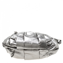 Pre Owned Marc Jacobs Metallic Grey Coated Canvas Parachute Little Stam Bag