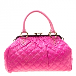 Pre Owned Marc Jacobs Pink Quilted Leather Stam Shoulder Bag