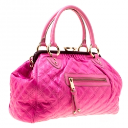 Pre Owned Marc Jacobs Pink Quilted Leather Stam Shoulder Bag