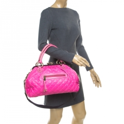 Pre Owned Marc Jacobs Pink Quilted Leather Stam Shoulder Bag