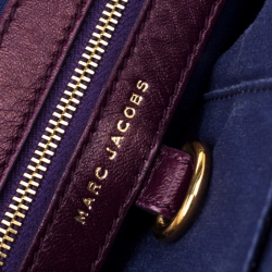 Marc Jacobs Purple Leather Safety Pin Stam Top Handle Bag