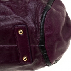 Marc Jacobs Purple Leather Safety Pin Stam Top Handle Bag