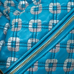Marc Jacobs Blue Quilted Leather Robert Leslie Stam Top Handle Bag