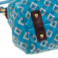 Marc Jacobs Blue Quilted Leather Robert Leslie Stam Top Handle Bag