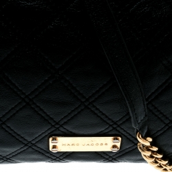 Pre Owned Marc Jacobs Black Quilted Leather iPad Chain Crossbody Bag