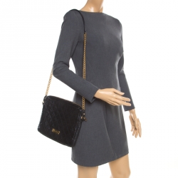 Pre Owned Marc Jacobs Black Quilted Leather iPad Chain Crossbody Bag