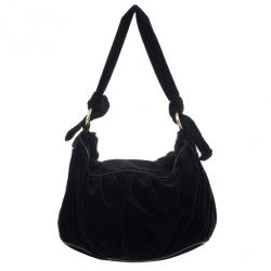 Pre Owned Marc Jacobs Kaleidoscope Flower Black Velvet Hobo 