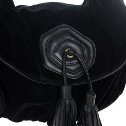 Pre Owned Marc Jacobs Kaleidoscope Flower Black Velvet Hobo 