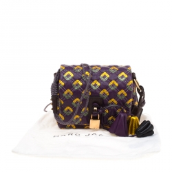 Pre Owned Marc Jacobs Purple Quilted Leather Robert Leslie Flap Crossbody Bag