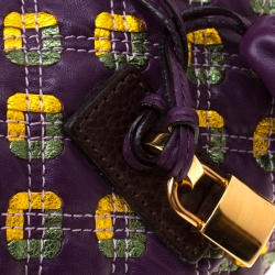 Pre Owned Marc Jacobs Purple Quilted Leather Robert Leslie Flap Crossbody Bag