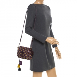 Pre Owned Marc Jacobs Purple Quilted Leather Robert Leslie Flap Crossbody Bag