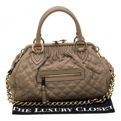Pre Owned Marc Jacobs Light Brown Quilted Leather Stam Shoulder Bag